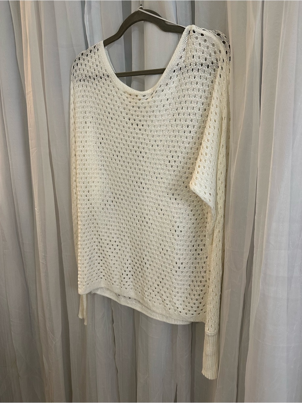 ee:some Women's Cream Open-Knit Sweater - Picture 6 of 6